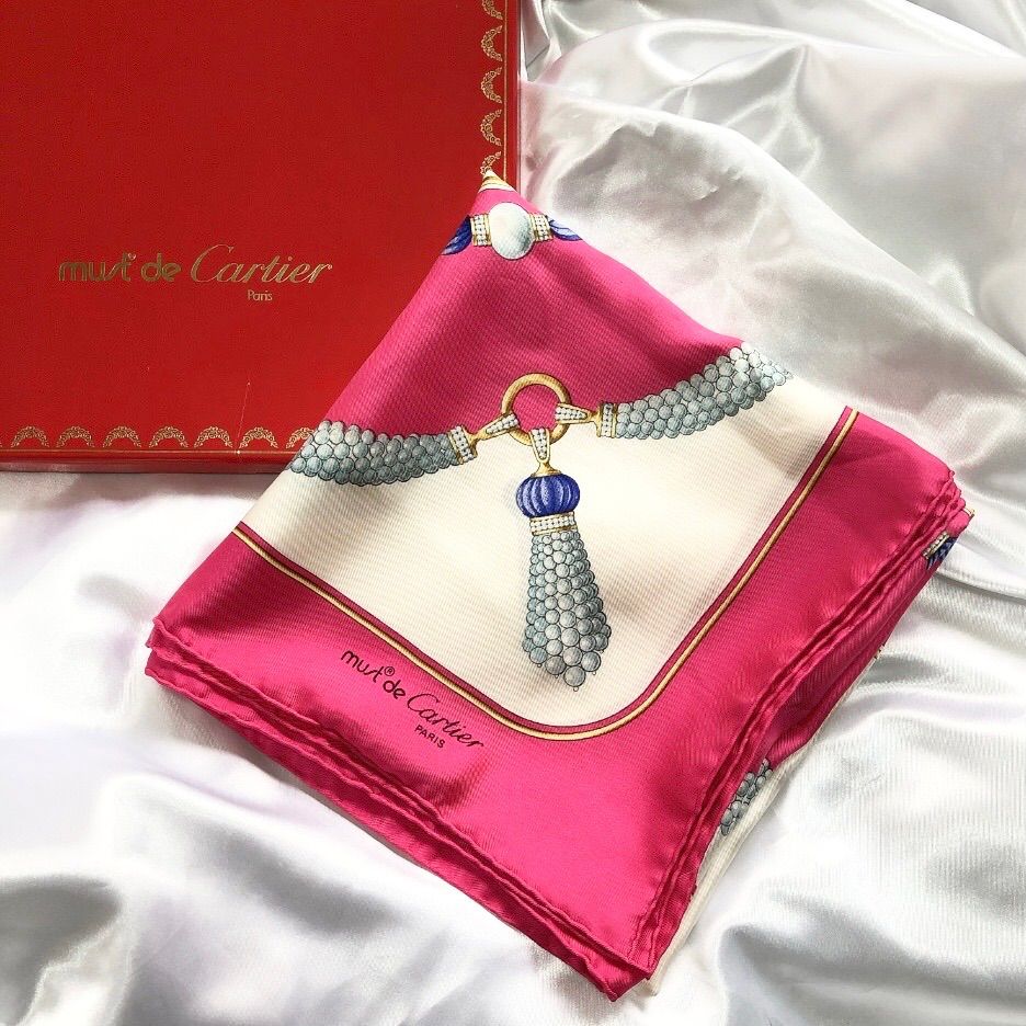 Cartier シルク100%スカーフ 赤 新品未使用、箱付 【公式通販】