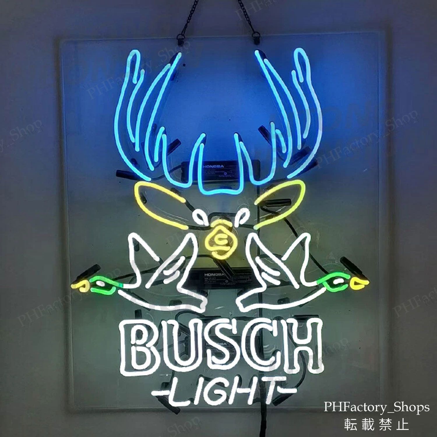 ネオン管 BUSCH LIGHT ネオンサイン ヘラジカ 室内装飾 BEER BAR 店舗 ネオン看板 アメリカン雑貨 プレゼント 装飾 60x50cm A246