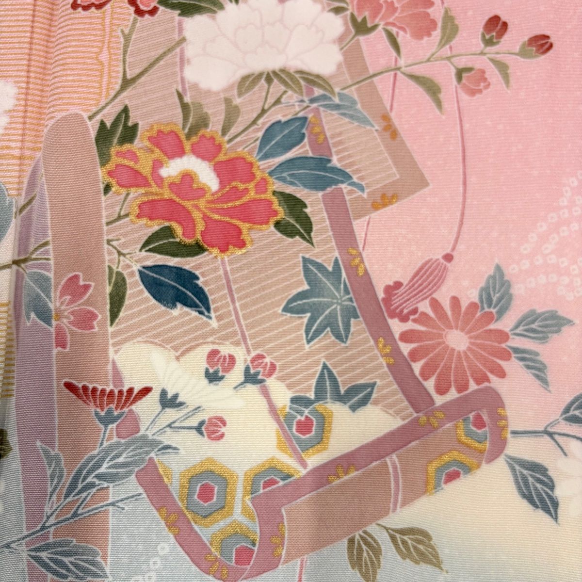 正絹訪問着　御所車花文　暈し染め　身丈167cm 裄67cm 正絹訪問着 御所車花文 暈し染め 身丈167cm 裄67cm 正絹訪問着 御所車