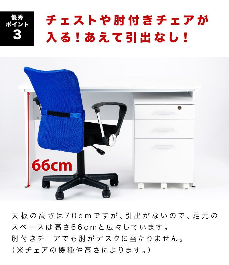 AVD1006576 オフィスデスク 事務机 片袖 1000×600 ホワイト ワークデスク 事務デスク パソコンデスク PCデスク デスク 机 つくえ 事務用 学習デスク 学習机 幅100cm 幅1000mm 奥行60cm 奥行600mm MARWIL-DEMENAGEMENTS_CH