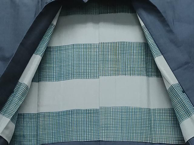 平和屋着物○男性 紬 アンサンブル 濃紺色 正絹 逸品 CAAT6980vf