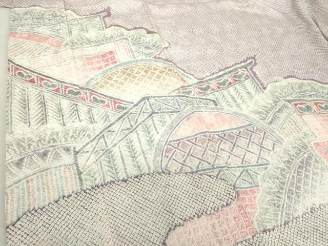 平和屋着物○名門 藤娘きぬたや・総絞り 訪問着 霞風景 正絹 逸品  