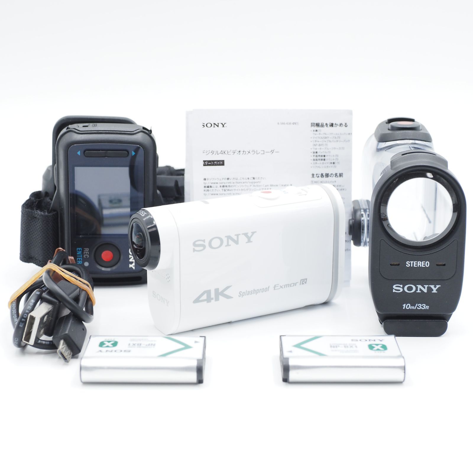 低価100%新品【美品】SONY 4K FDR-X1000VRアクションカム リモコンキット アクションカメラ・ウェアラブルカメラ