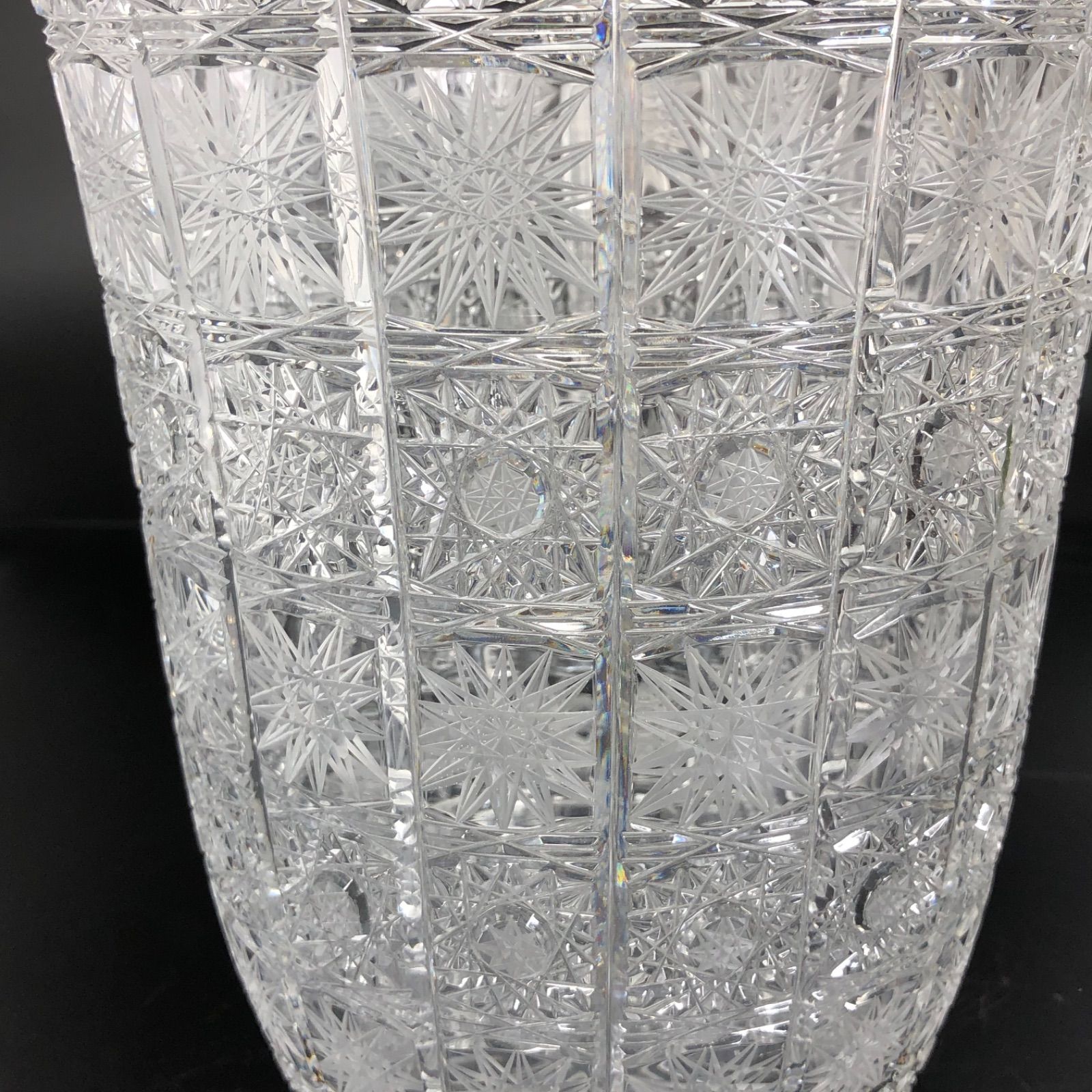 BOHEMIAN GLASS ボヘミアグラス フラワーベース 花瓶 クリスタル