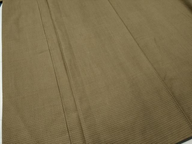 平和屋着物○男性 お召 アンサンブル 100亀甲 キングサイズ 正絹 逸品