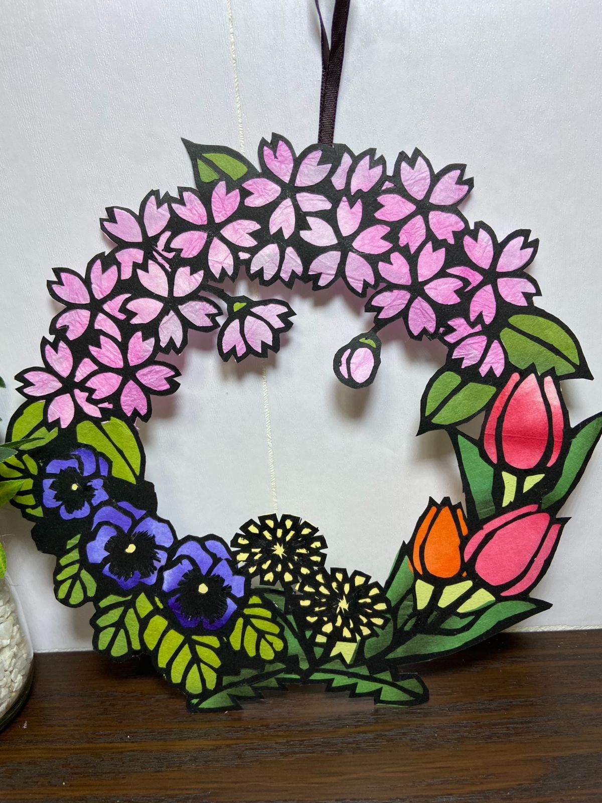 ハンドメイド切り絵 春の花 - メルカリ