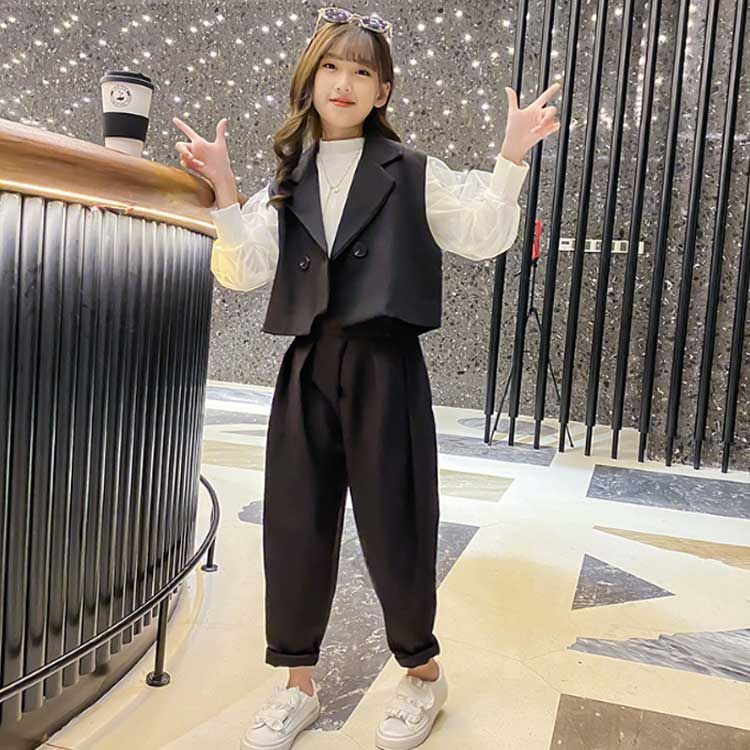 3点セット 卒業式 入学式 スーツ 女の子 パンツスーツ 120-170cm  