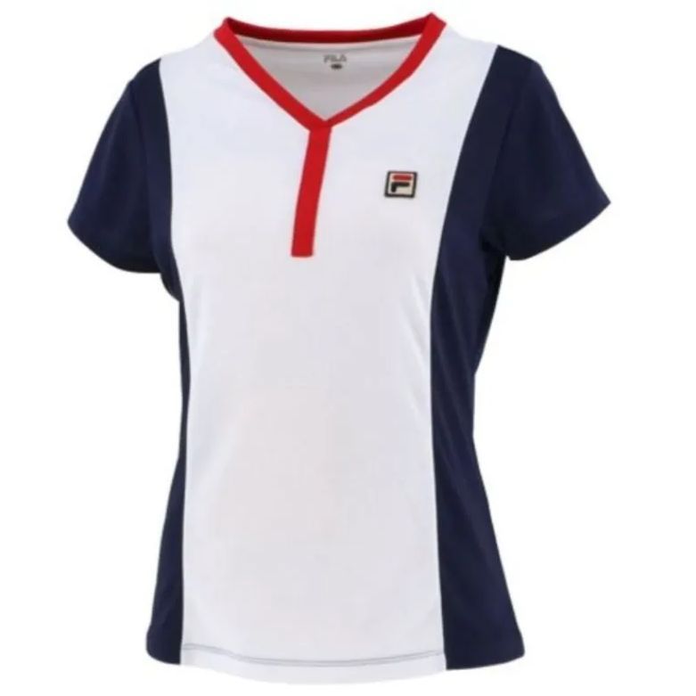 FILA フィラ テニスウェア ゲームシャツ Mサイズ 新品未使用 白紺 - ニワタマ - メルカリ