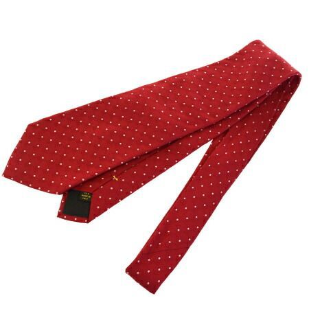 美品 ルイヴィトン LOUIS VUITTON ネクタイ ドット レッド