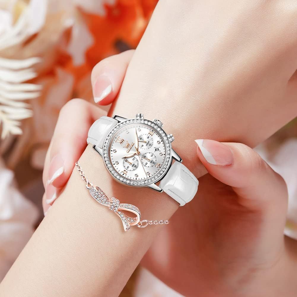 最新購入【日本未発売】OLEVS レディース腕時計 ジルコニアダイヤ仕様 時計