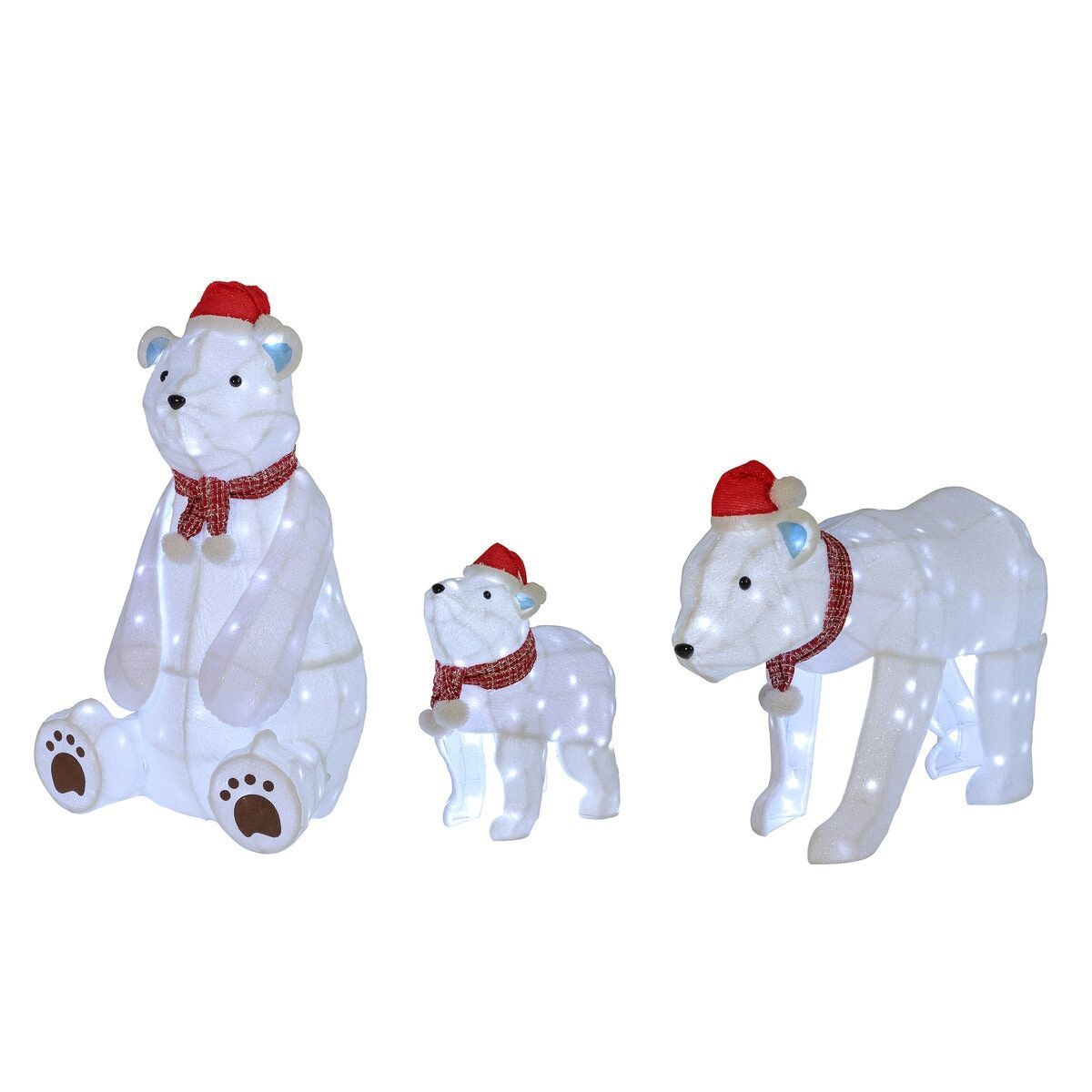♥ コストコ クマの親子 3体セット 370LED球 クリスマス イルミネーション 1740010 ♥ 11572◆0|1