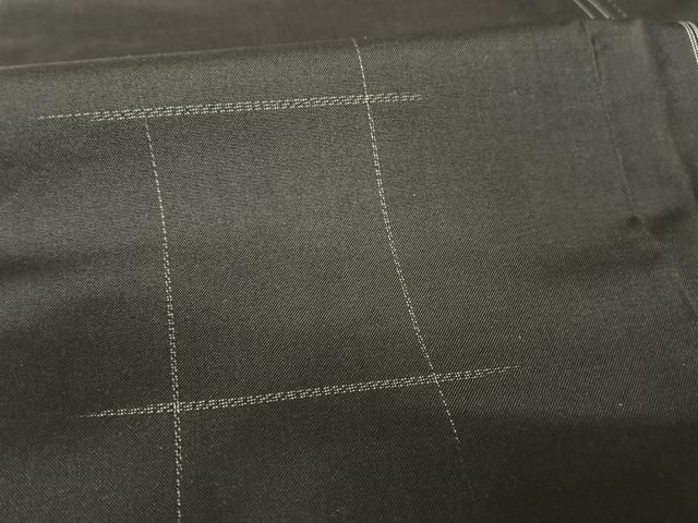 平和屋着物●本場大島紬　縞　黒地　ロング丈　正絹　逸品　AABA4490np 平和屋着物○本場大島紬 縞 黒地 ロング丈 正絹 逸品 AABA4490np