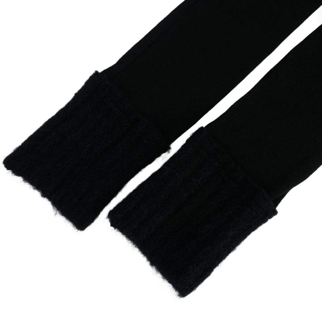 ムッシャン MUKCYEN 24AW rib stitch warmer アームカバー アームウォーマー 黒 ブラック M249AC02