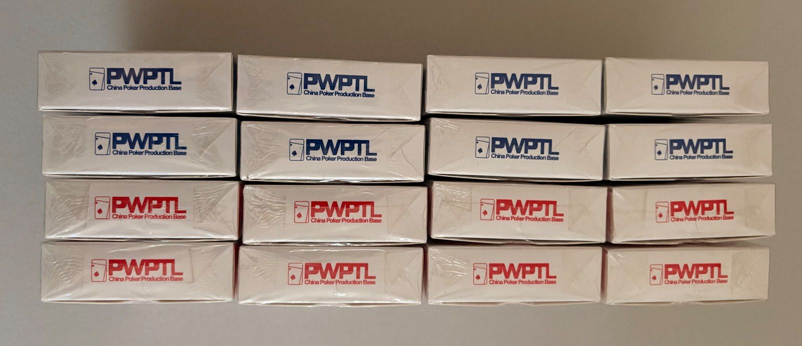 WPTポーカー用 トランプ16デッキ 赤・青 各8デッキ カットカード