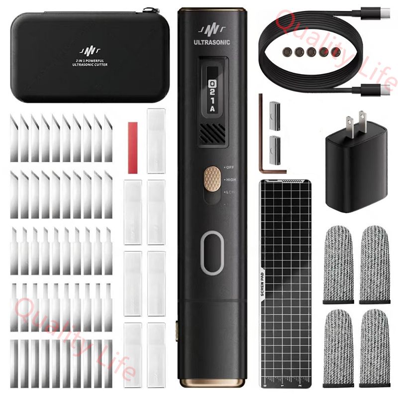 プラスチック 木材 樹脂 PCB カーボンファイバー用ポータブルハンドヘルド超音波カッター DIY電動彫刻ツ 収納バッグ付き