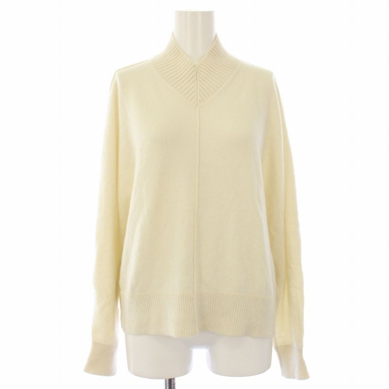 Theory セオリー ニット ウール カシミヤ シルク S ベージュ グレー セオリー Theory PURE CASHMERE HIGHNECK CONTURED SLV ニット