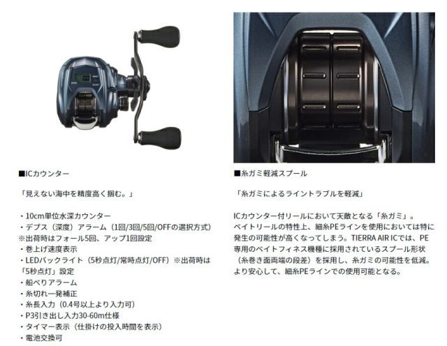 ダイワ 24 ティエラ AIR IC 100HL (左ハンドル) / ベイトリール daiwa