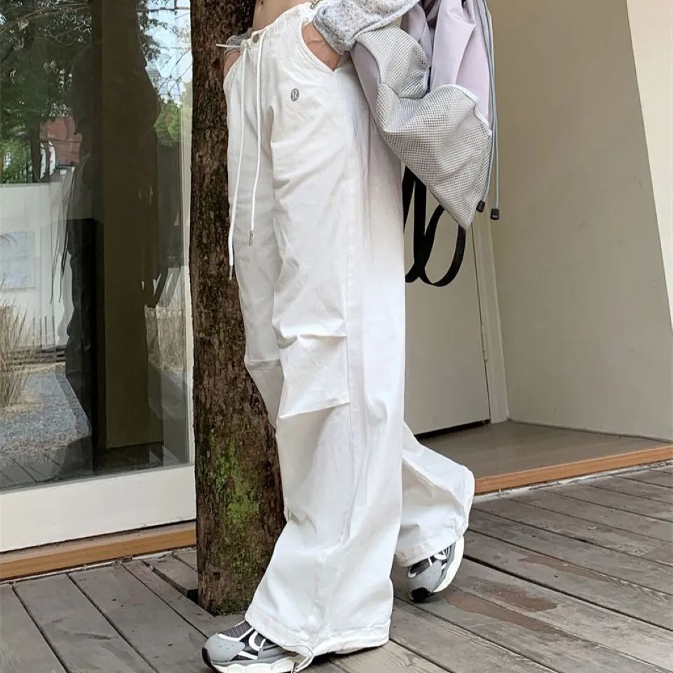 lululemon ストレートワークパンツレディースデザインセンス薄手カジュアルパンツ