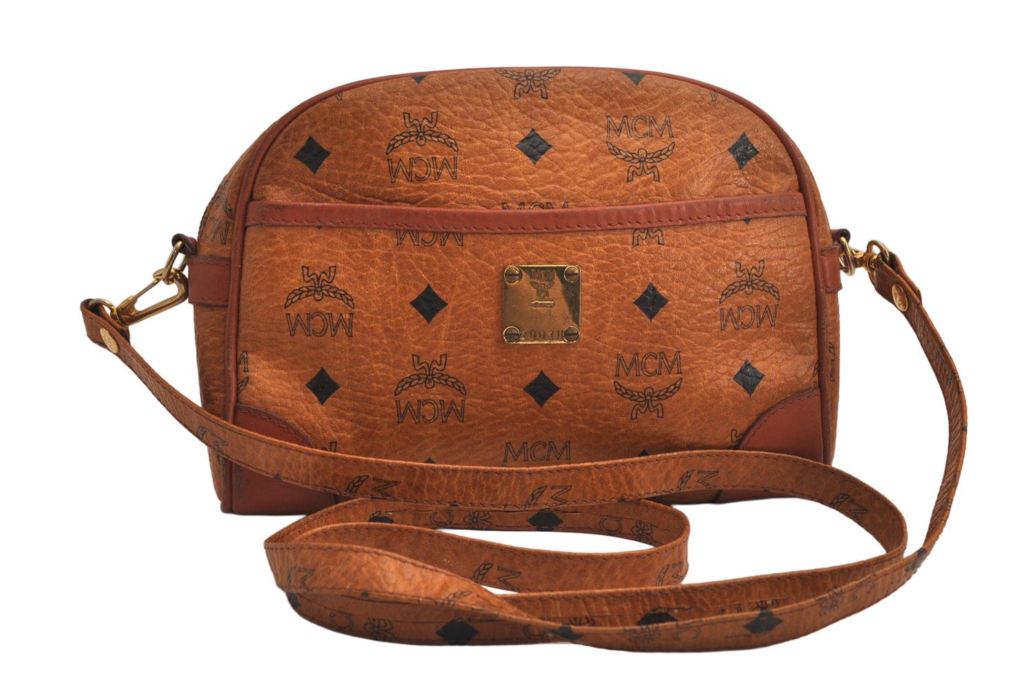 美品 MCM セカンドバッグ クラッチバッグ レザー 本革 茶