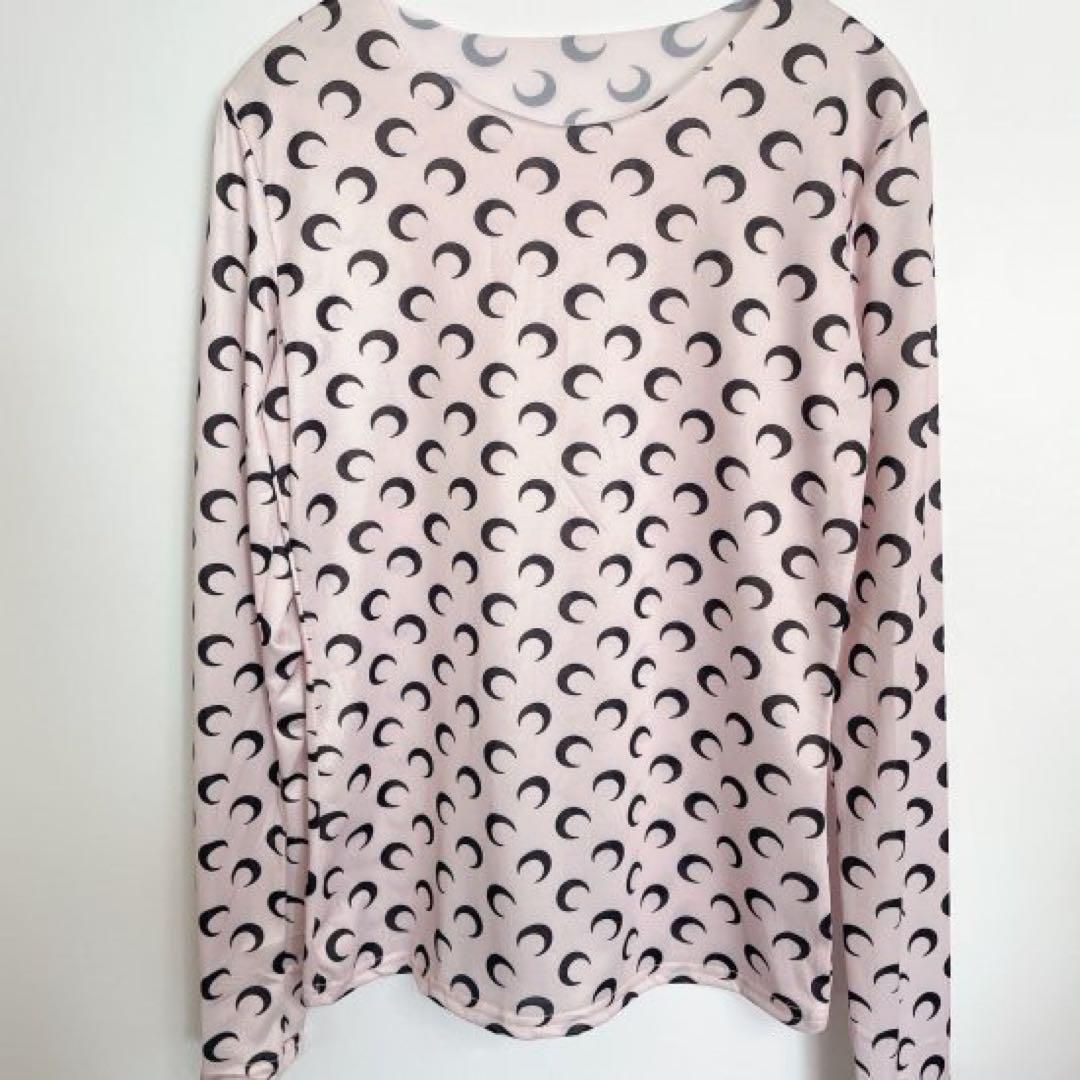 クレセントムーン 三日月総柄プリント ロングTシャツ 肌色 - メルカリ