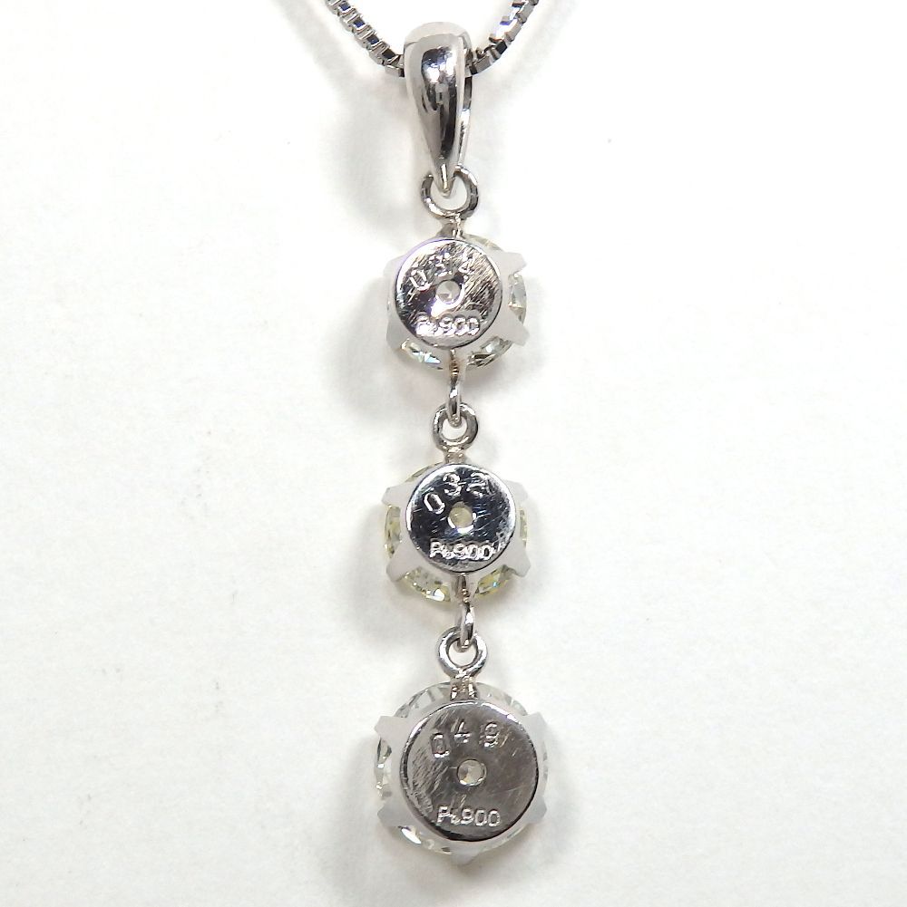 Pt900 プラチナ ダイヤモンド 0.314ct 0.32ct 0.49ct ペンダント
