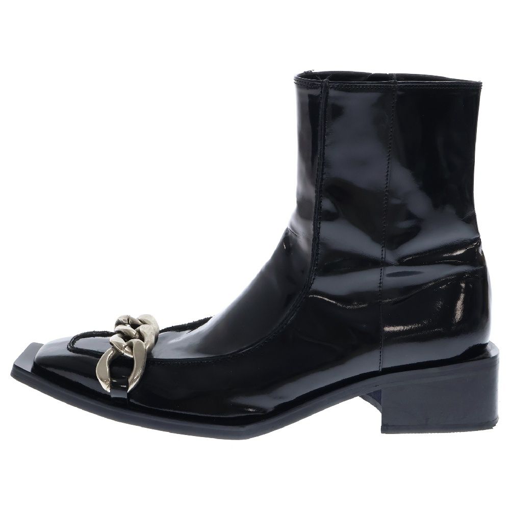 Soulesures (ソウレイシュア) シルバーチェーン ヒールブーツ ブラック