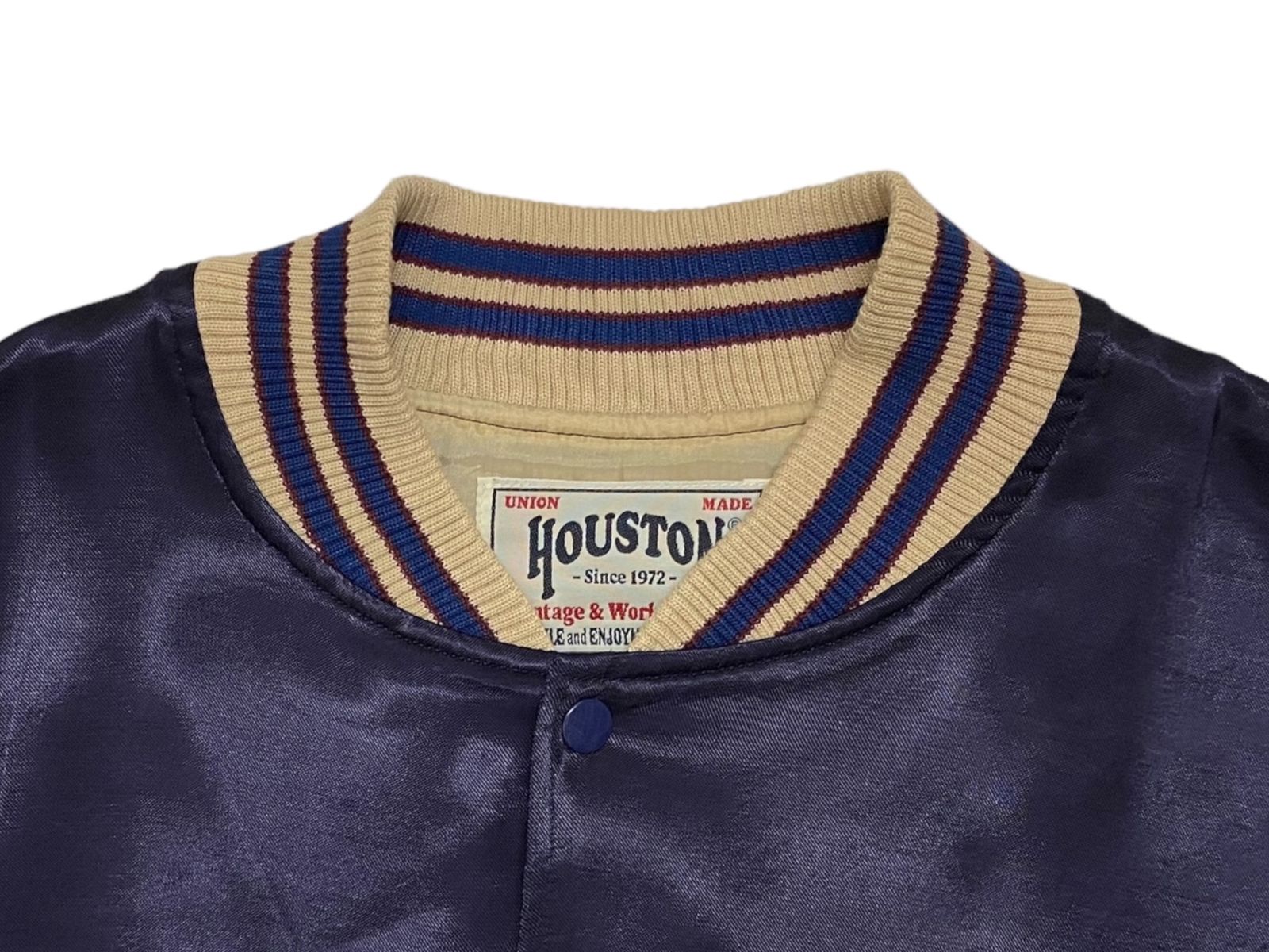 HOUSTON (ヒューストン) RAYON AWARD JACKET（EAST）レーヨンアワードジャケット 51250 L ネイビー 紺 メンズ/104