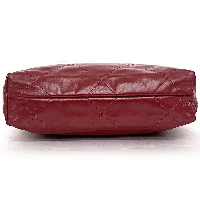 シャネル 巾着 ハンドバッグ レッド シャネル22 AS3260 美品