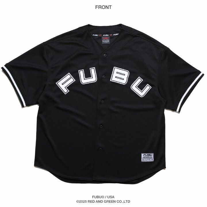 FUBU ベースボールシャツ 半袖 メッシュ ジャージ 野球 ゲームシャツ