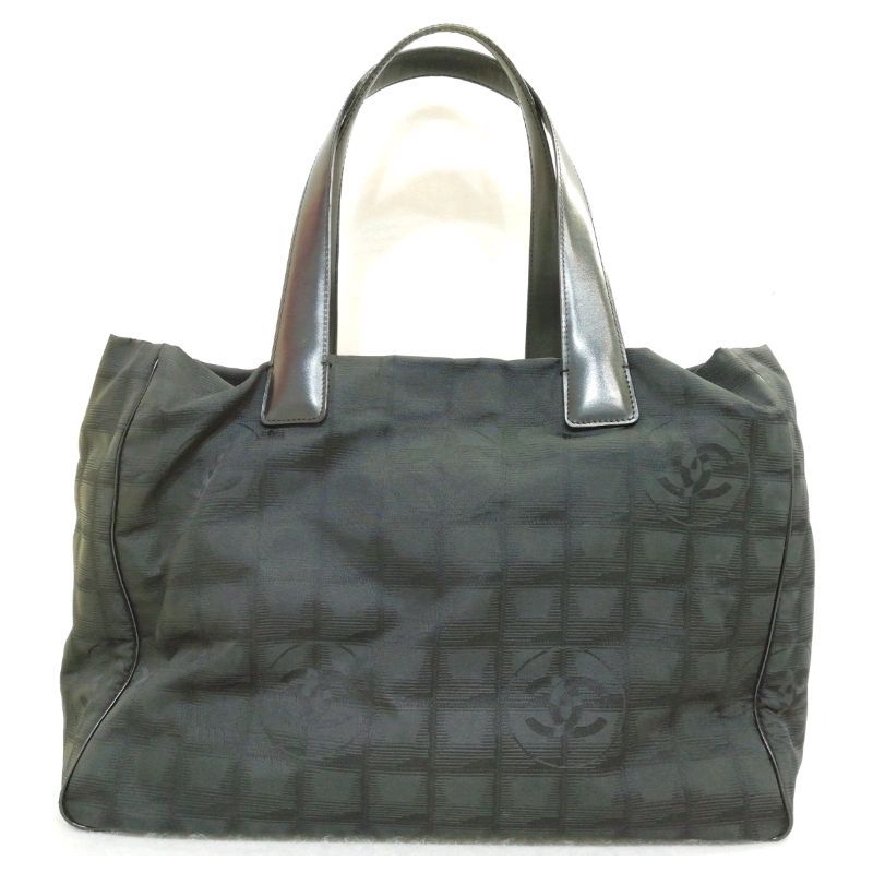 中古】シャネル ニュートラベルライントートMM トートバッグ ブラック  