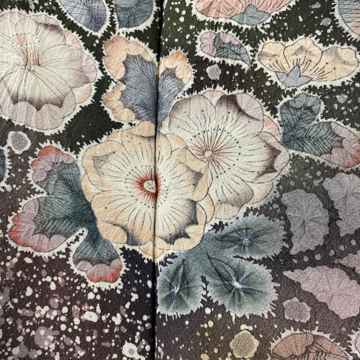翠山　辻が花　落款あり　袷 訪問着 身丈161.5cm 裄丈64.5cm M 袷 翠山工房 落款 辻が花