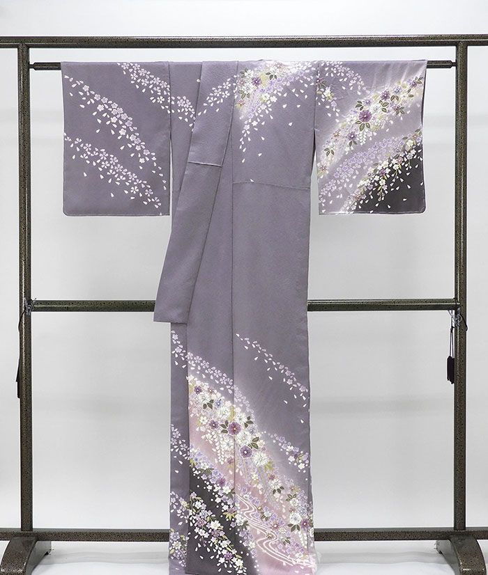 単衣 訪問着 新品 仕立上がり 正絹 絞り 桜 辻が花 身丈165cm 裄丈68.5