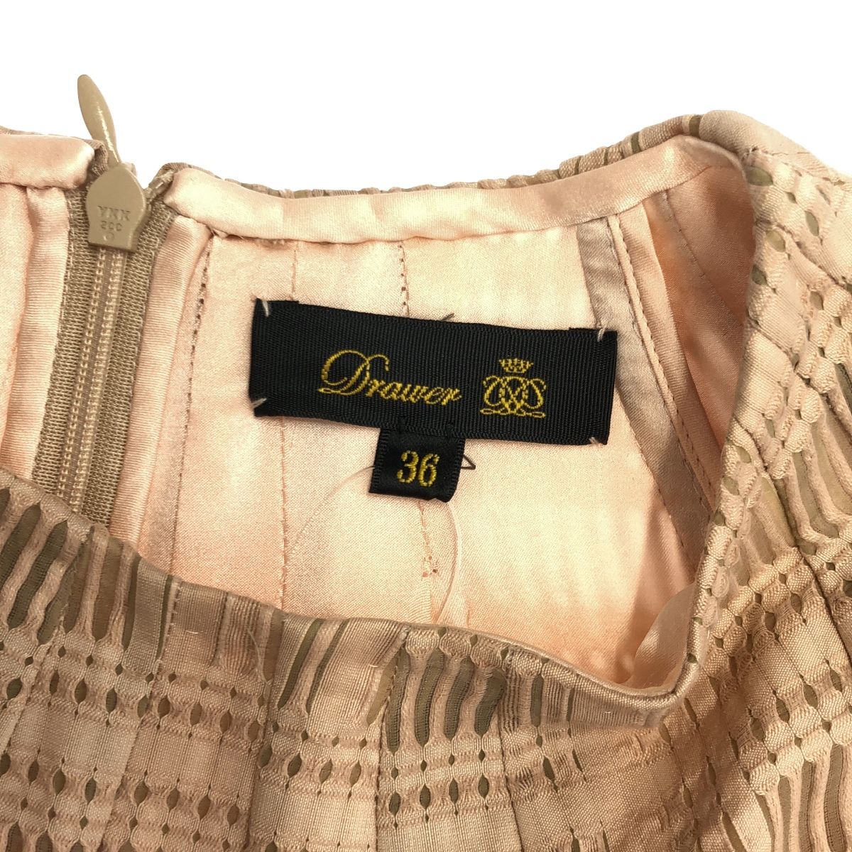 チェックジャカードタックワンピース