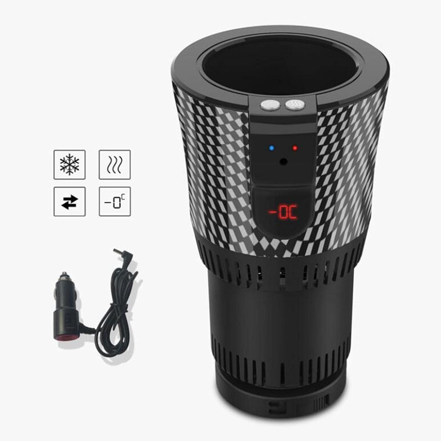 スマート車用カップホルダー コーヒーウォーマー ドリンククーラー ミニ 2 イン 1 車用タンブラーホルダー マグホルダー ドリンク缶ボトル用 家族 アウトドア ロードトリップ LCD スタイル