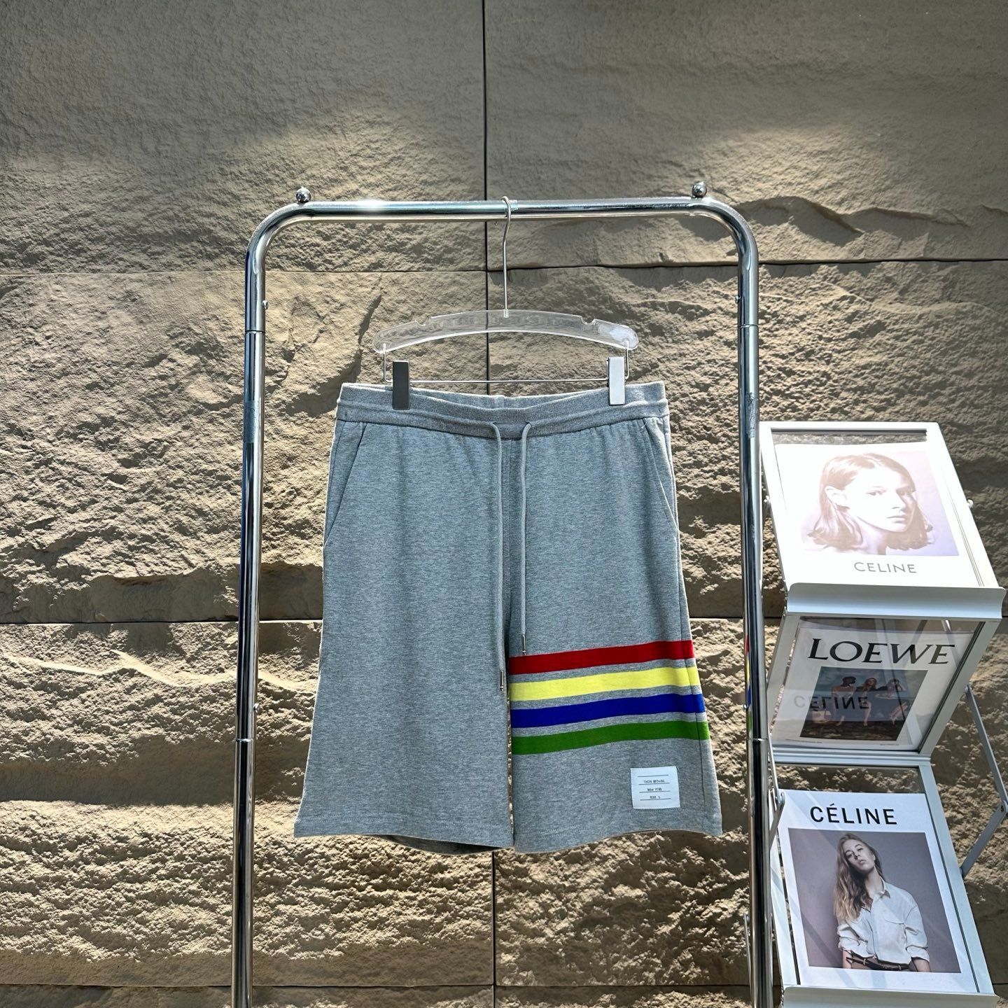 THOM BROWNE トム ブラウン ブラウン春夏クラシックカラフル4バードローストリングニットカジュアルパンツユニセックス