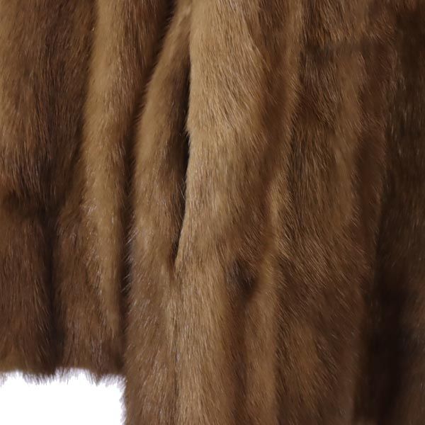 サガミンク 長袖 ミンクファー 毛皮コート 15 ブラウン SAGA MINK