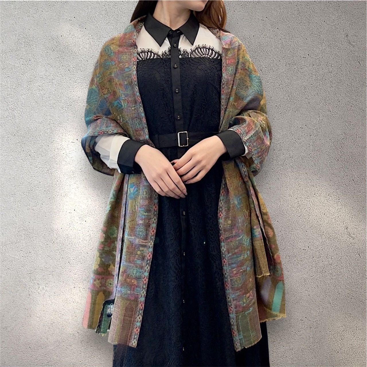 カシミヤショール ジャガード織 花柄 ストール ブラウン 茶色 ボタニカル柄 大判 手織り カシミール 伝統工芸 カシミヤ100％ フラワーモチーフ 春夏秋兼用 ギフト向け インテリアにも最適