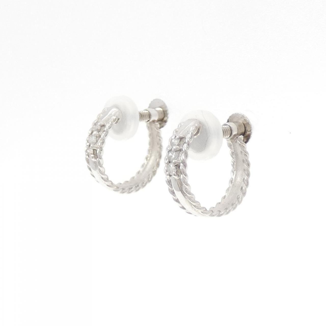 K14WG ダイヤモンド イヤリング 0.06CT