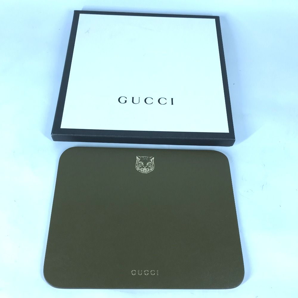 GUCCI グッチ 雑貨 タイガー マウスパッド レザー - メルカリ