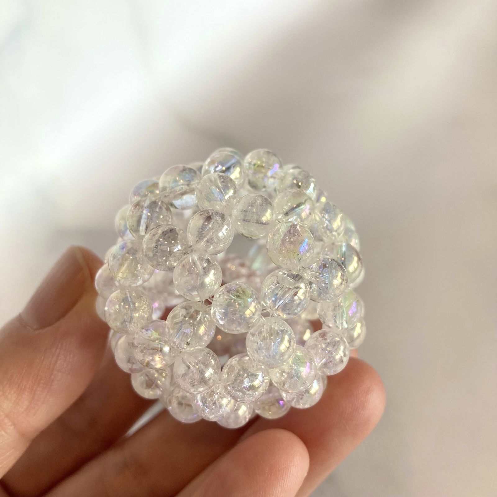 得々バーゲンキラキラ爆裂水晶200g【AAAクラックレインボー水晶】️