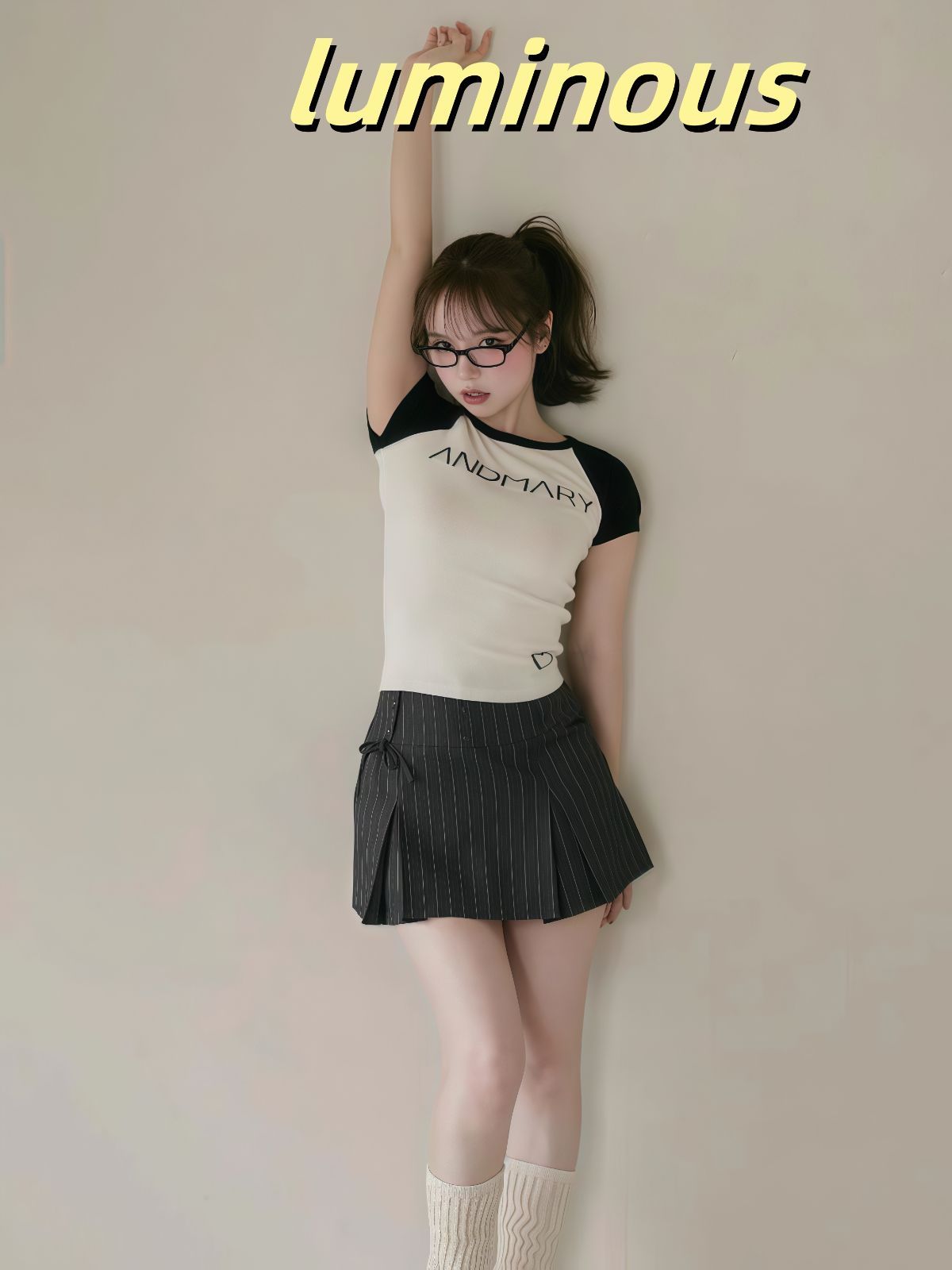 アンドマリー andmary Mary logo tops black