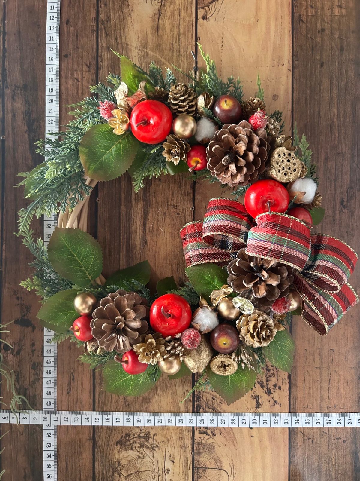 7.クリスマスハーフリース 7-138 クリスマスリース Xmas Christmas ドアリース 玄関リース