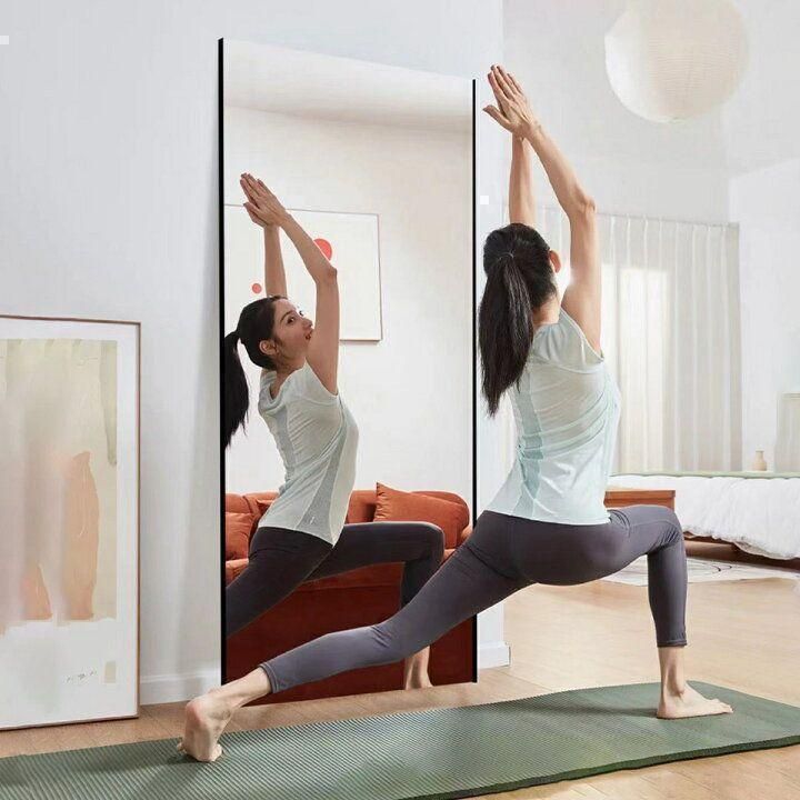 割れない鏡 ウォールミラー 壁掛け 姿見鏡 40×90cm ブラック 1619