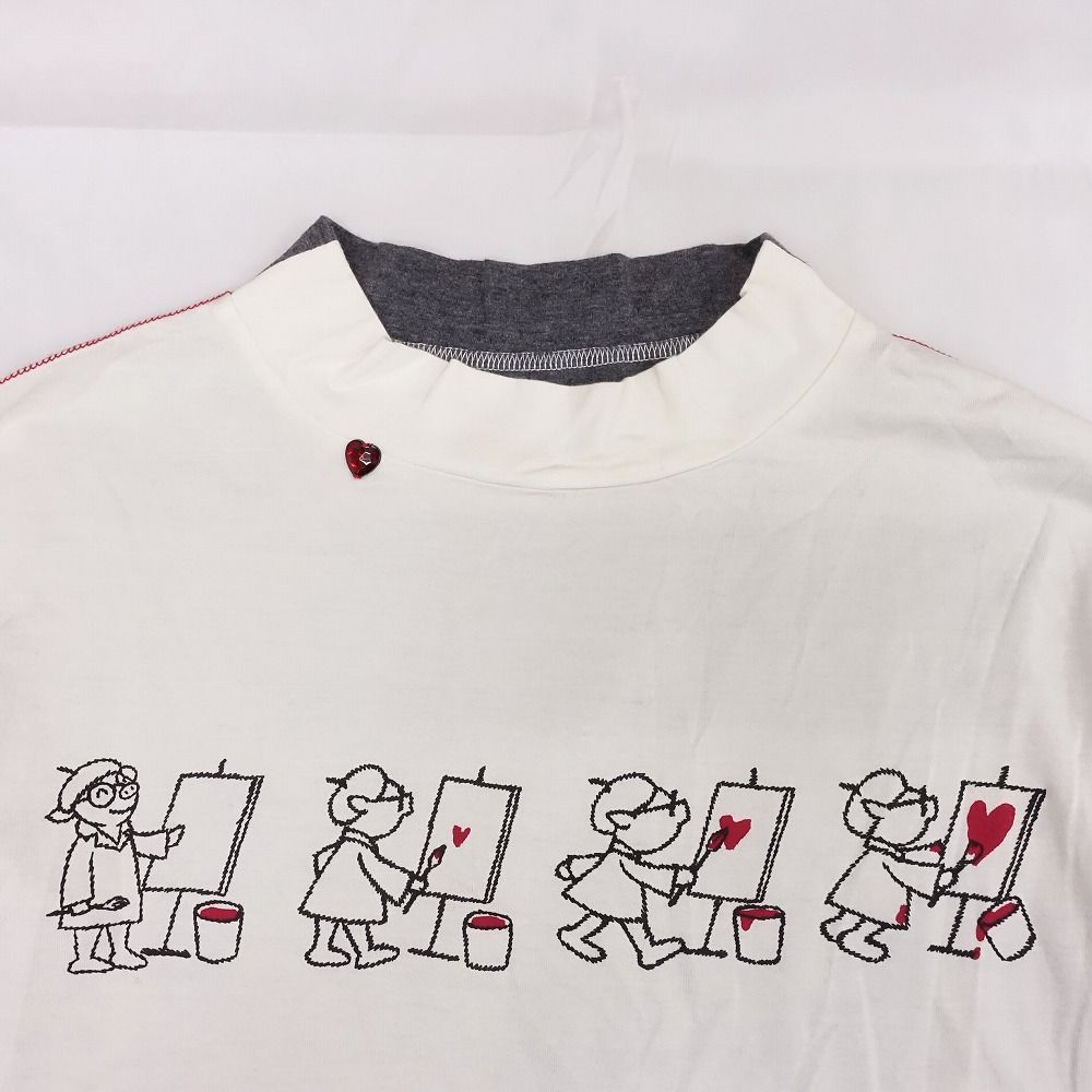 オレボレブラ ♥️アルベロベロ ぶたさんポケットホワイト カットソー チュニック オレボレブラ ♥️アルベロベロ ぶたさんポケットホワイト
