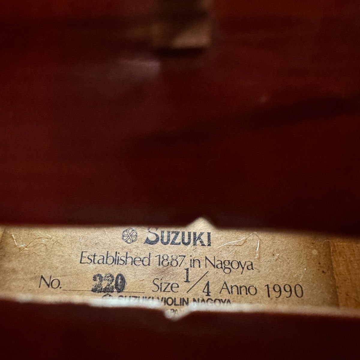 スズキ バイオリン No.220 1/4サイズ Anno1978年製C5289A Suzuki No. 220 size 1/4 Violin, Japan 1977, Good Condition