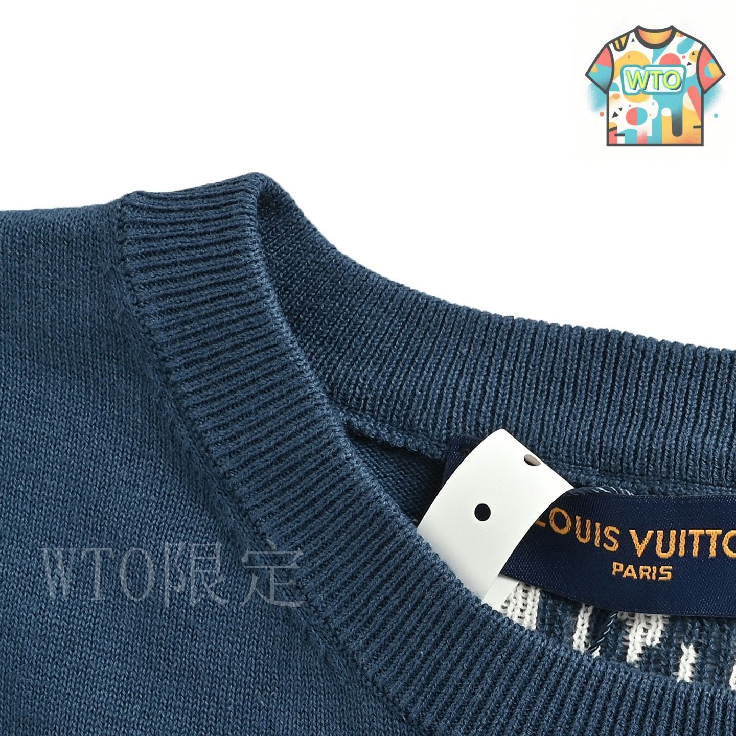 パリへのオマージュ Louis Vuitton ジャカードプルオーバー 今日特価】Louis Vuitton アルファベットジャカードウール半袖