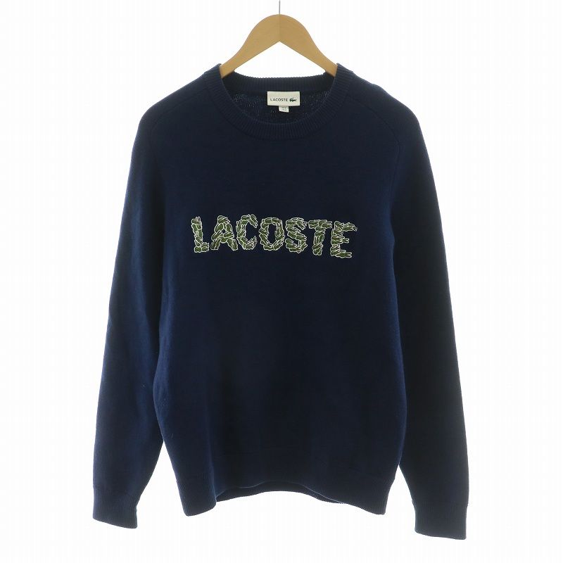 ラコステ LACOSTE ニット セーター 長袖 ロゴ プルオーバー 4 ネイビー AH8547 /NQ