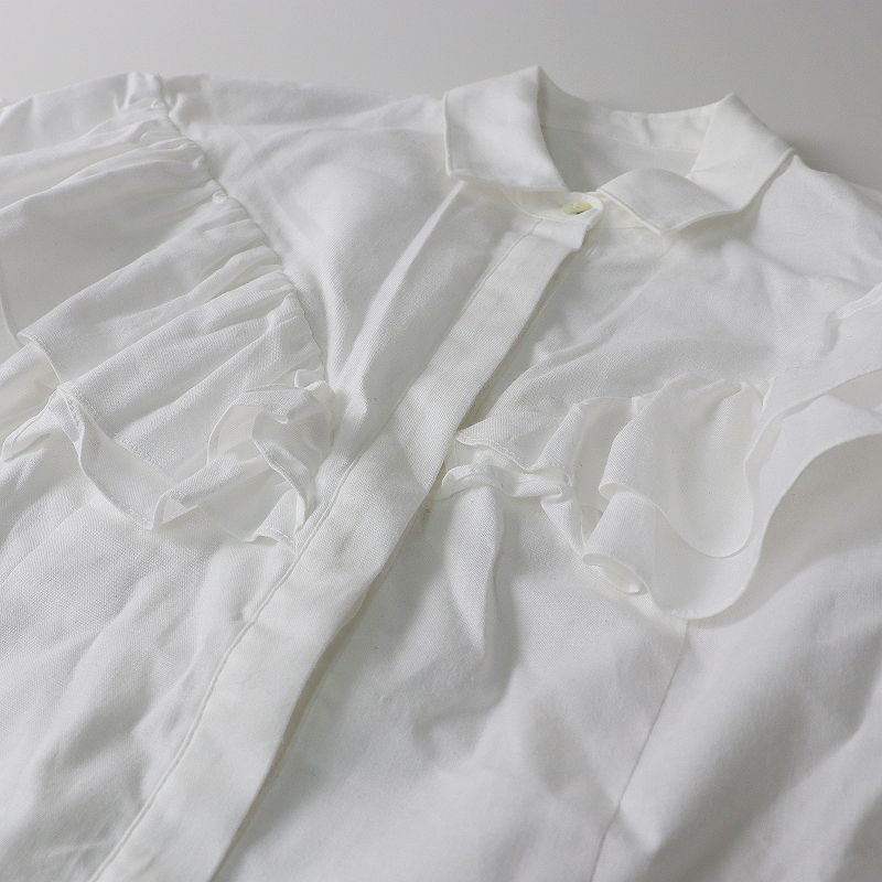 美品 cygne シーニュ ダブルフリルブラウス Florence 0/ホワイト