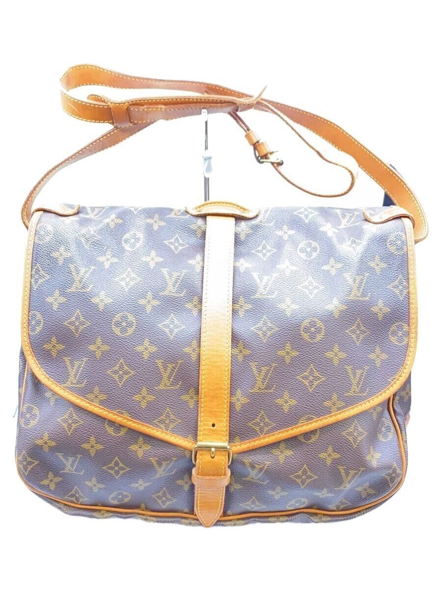 LOUIS VUITTON 1)ソミュール35_モノグラム・キャンバス_BRW PVC ブラウン M42254 ※劣化有 - メルカリ