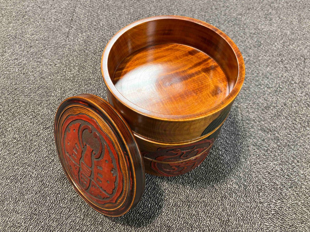 川連漆器 重箱 三段 七寸
